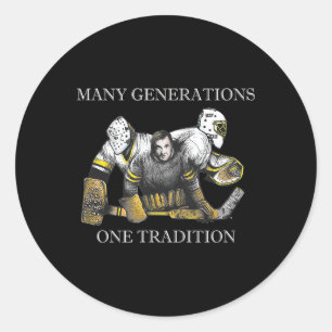 Hockey Homage Tribute To Goalies Vintage To Modern Classic Round Sticker