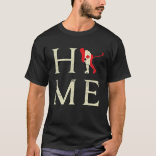 Hockey Home Canada Day Maple Proud Canadian Flag C T-Shirt