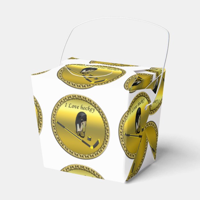 Hockey I Love custom design with stick and helmet Favour Box (Front Side)