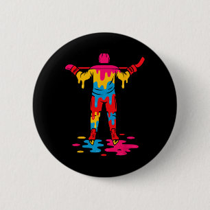 Hockey Ice Cream Drip Boys Girls Ice Hockey Youth 6 Cm Round Badge