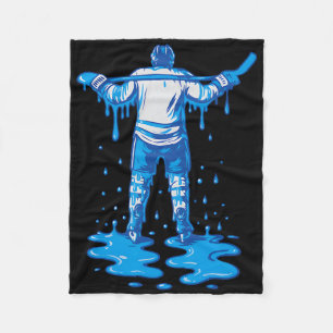 Hockey Ice Cream Drip Boys Girls Ice Hockey Youth  Fleece Blanket