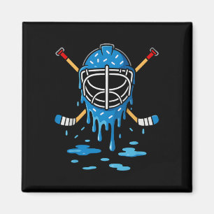 Hockey Ice Cream Drip Boys Girls Ice Hockey Youth Magnet