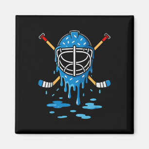 Hockey Ice Cream Drip Boys Girls Ice Hockey Youth Magnet