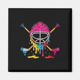 Hockey Ice Cream Drip Boys Girls Ice Hockey Youth Magnet