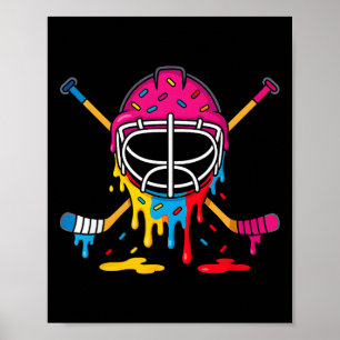 Hockey Ice Cream Drip Boys Girls Ice Hockey Youth Poster