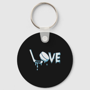 Hockey Ice Cream Drip Boys Ice Hockey Love Youth P Key Ring