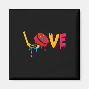 Hockey Ice Cream Drip Boys Ice Hockey Love Youth P Magnet