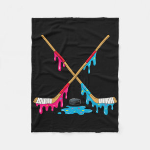 Hockey Ice Cream Drip Boys Ice Hockey Youth Player Fleece Blanket
