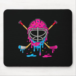Hockey Ice Cream Drip Boys Ice Hockey Youth Player Mouse Pad