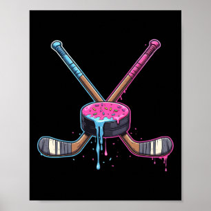 Hockey Ice Cream Drip Boys Youth Kids Men Women Dr Poster
