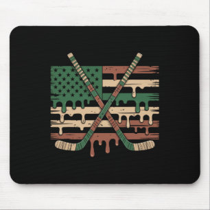 Hockey Ice Cream Drip Camo Usa Flag _1 Mouse Pad
