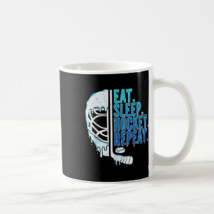 Hockey Ice Cream Drip Eat Sleep Hockey Repeat Boys Coffee Mug