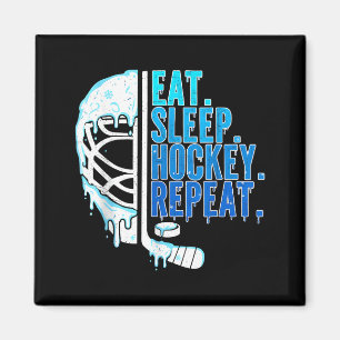 Hockey Ice Cream Drip Eat Sleep Hockey Repeat Boys Magnet