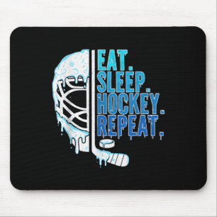 Hockey Ice Cream Drip Eat Sleep Hockey Repeat Boys Mouse Pad