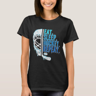 Hockey Ice Cream Drip Eat Sleep Hockey Repeat Boys T-Shirt