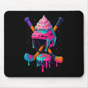 Hockey Ice Cream Drip For Boys Men Women Kids Grap Mouse Pad