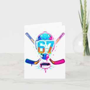 Hockey Ice Cream Drip Number 67 Player 67th Birthd Card