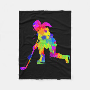 Hockey Ice Hockey Girls Women Youth Kids (1) Fleece Blanket