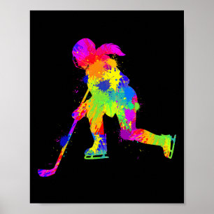 Hockey Ice Hockey Girls Women Youth Kids Poster