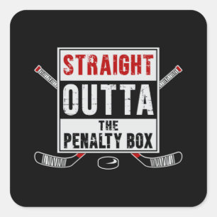 Hockey Ice Hockey Stick Puck Sports Team Gift Idea Square Sticker