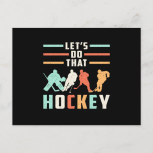 Hockey Ice Hockey Stick Retro Team Puck Gift Idea Postcard