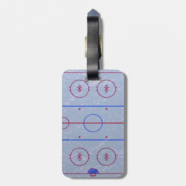 Hockey Ice Rink Luggage Tag (Back Vertical)