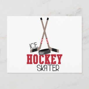 Hockey Ice Skater Postcard