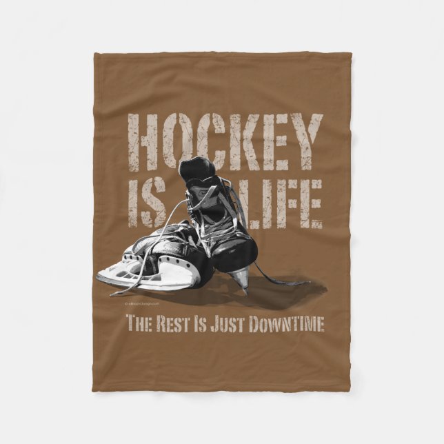 Hockey Is Life Fleece Blanket (Front)