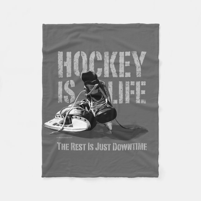 Hockey Is Life Fleece Blanket (Front)