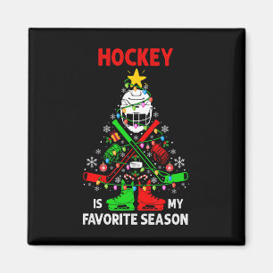 Hockey Is My Favorite Season Christmas Tree Equipm Magnet