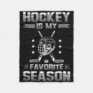 Hockey Is My Favorite Season Puck Net Goal Goalten Fleece Blanket