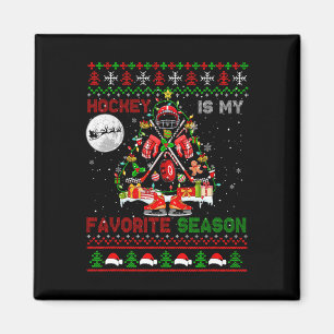 Hockey Is My Favorite Season Xmas Tree Equipment P Magnet
