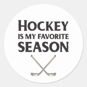 Hockey is My Favourite Season Classic Round Sticker