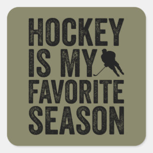 Hockey Is My Favourite Season Square Sticker