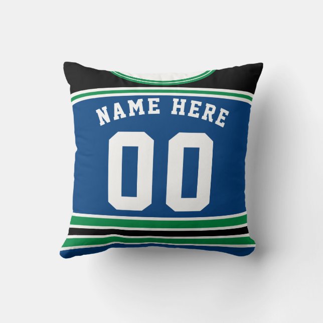 Hockey Jersey Name & Number Template Pillow   (Back)