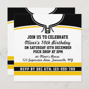 Hockey Jersey Themed Party Invites Template
