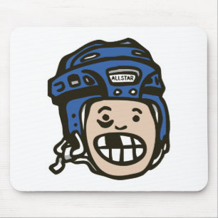 Hockey Kid Blue Mouse Pad