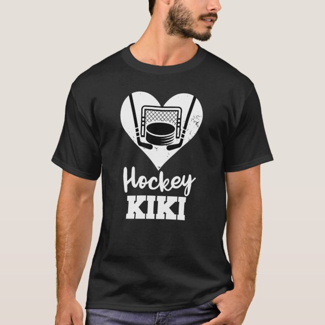 Hockey Kiki Hockey Heart Grandma KiKi T-Shirt (Front)
