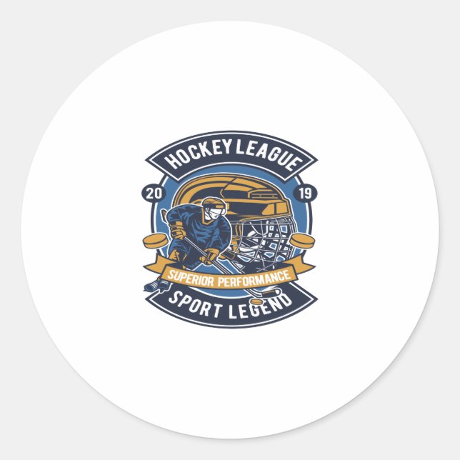 Hockey League Classic Round Sticker (Front)