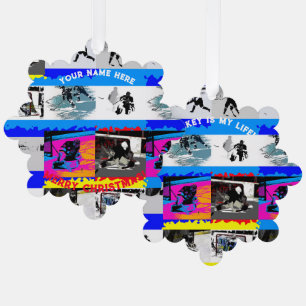 Hockey Life - Ice Hockey Players Tree Decoration Card