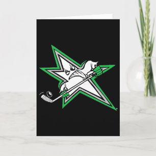 Hockey Lone Star Logo Player Mascot Cartoon Card
