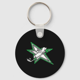 Hockey Lone Star Logo Player Mascot Cartoon Key Ring