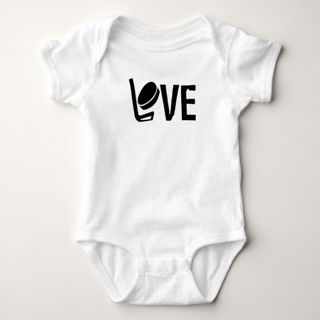 Hockey Love Baby T-Shirt Baby Bodysuit (Front)
