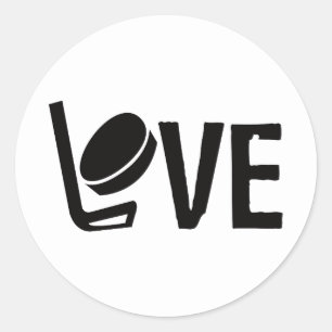 Hockey Love Classic Round Sticker
