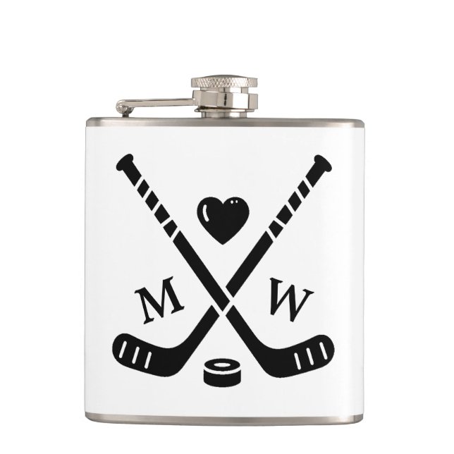 Hockey Love Hip Flask (Front)