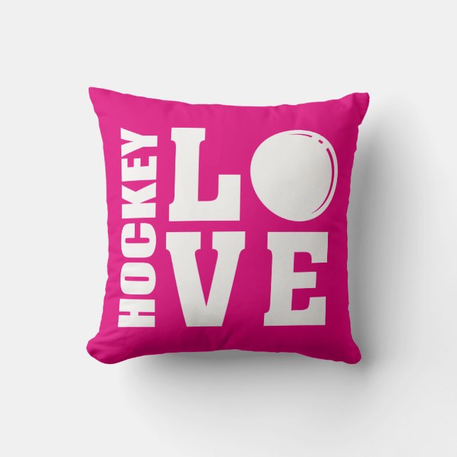 Hockey Love Pink Cushion (Front)