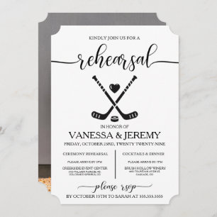 Hockey Love Rehearsal Dinner Invitation