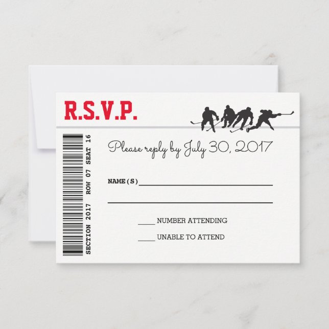 Hockey Love RSVP cards (Front)