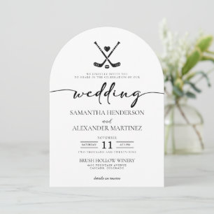 Hockey Love  with QR Code Wedding Invitation