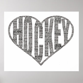Hockey love word art motivational poster
